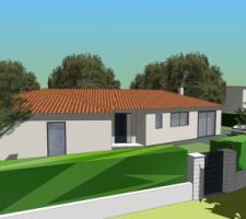 Vue face maison  - Fait maison avec sketchup