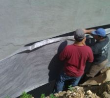 Pose de la membrane d'&eacute;tanch&eacute;it&eacute;...fini l'humidit&eacute; en sous-sol