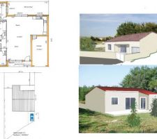 Plan quasi définitif au 12/08/2013. Maison en L 100m2 hab