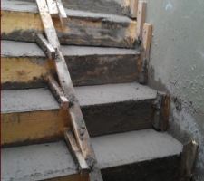 Escalier après coulage