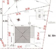 Implantation maison sur le terrain