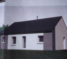 Façade nord, Salle de bain ( à gauche petite fenêtre), chambre, celier et cuisine