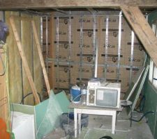Cloison entre bureau et le celier