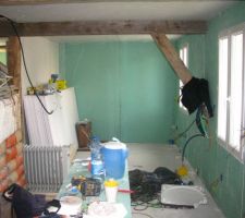 Cloison entre le bureau et le celier