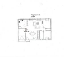 Voici le plan de mon plein pied 1 fois que la chambre sera cassée. Le problème de souche vient se poser