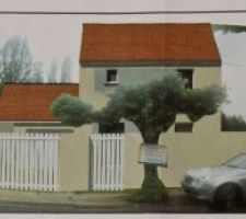 Vue d'ensemble de la maison finie telle qu'elle apparaît dans le dossier de demande de permis de construire.