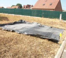 Toile géotextile sur accès chantier