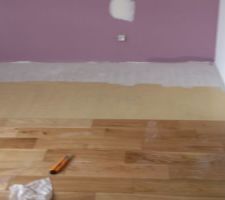 Pose du parquet collé