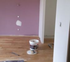 Il faudra revoir le couche de peinture. En posant le parquet, j'ai vu quelques défauts et passer un peu d'enduit.