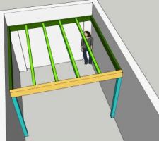 Vue 3D d'une idée de mezzanine dans legarage