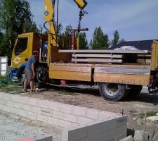 Livraison des poutrelles et hourdis