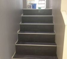 CARRELAGE DES ESCALIERS EN COURS