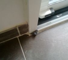 Baie vitrée posée avec son emballage