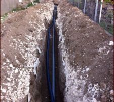 Gaine bleue pr l eau potable passée