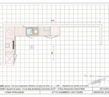 Plan de la cuisine vue de dessus