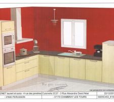 Plan de la cuisine en vue perspective