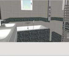 Vue depuis l'entrée de la salle de bain