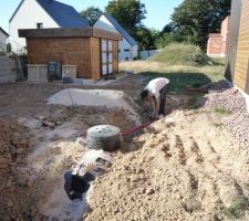 Installation cuve récupérateur eaux de pluies