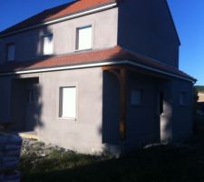 Enduit projeté Gris Cendre (G50) - Façade avant   pignon droit