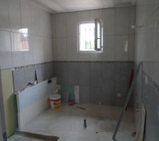 Avancement faïence salle de bains