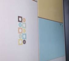 Choix de la faïence de la salle d'eau du bas: mélange de blanc et bleu