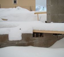 Il a neigé plus de 25cms...

chantier en intemperie....
