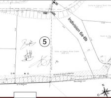 Terrain pour voir l'orientation par rapport au Sud: 22°W (soit une orientation à 202°)