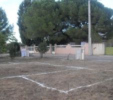 Premier traçage de la maison
coté sud partie salon