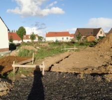 Début des travaux avec les fondations de la maison.