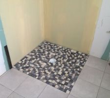 Mosa&iuml;que galet de la douche italienne