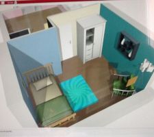 Plan 3D chambre 2.