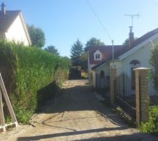 Allée après passage du terrassier