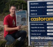 1er otobre 2013:
Récupération de l'accord du permis de construire en mairie ce matin et pose du panneau cet après-midi...