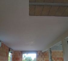 Le plâtrier s'occupe du plafond