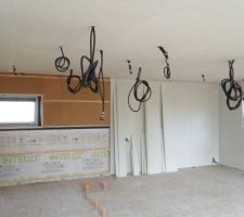 Pose du Fermacell plafond et murs dans la partie nuit