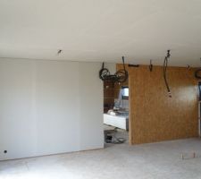 Pose du Fermacell plafond et murs dans la partie nuit