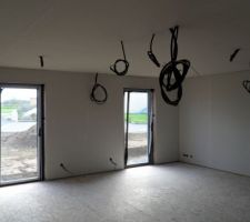 Pose du Fermacell plafond et murs dans la partie nuit