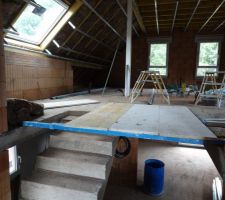 D&eacute;but des travaux du platrier