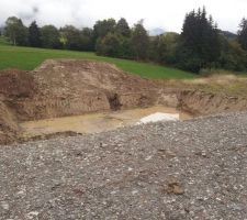 Vue du "lac" depuis la plateforme de la grue !