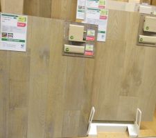 Parquet LEROY MERLIN dove grey ou brume? 
Notre coeur va pour le grey mais les larges lames sont épuisées...