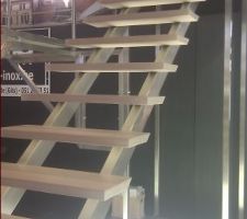 Exemple de notre futur escalier (bonne couleur de marche bois)