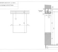 Détail du ferraillage sur la coupe d'un mur