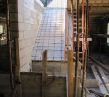 Pr&eacute;paration de l'escalier b&eacute;ton