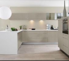 Future couleurs de la cuisine avec l'encastrement en blanc pour rappeler le plan de travail.