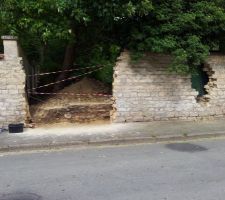 Fin d'ouverture du mur
