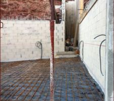 Ferraillage du radier du garage.