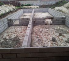 4 rangs de vide sanitaire et les planelles
