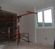 Mise en place du placo dans les chambres