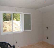 Mise en place du placo dans les chambres