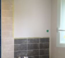 A l'assaut de la peinture, salle de bain parentale en lin brut (Dulux valentine)